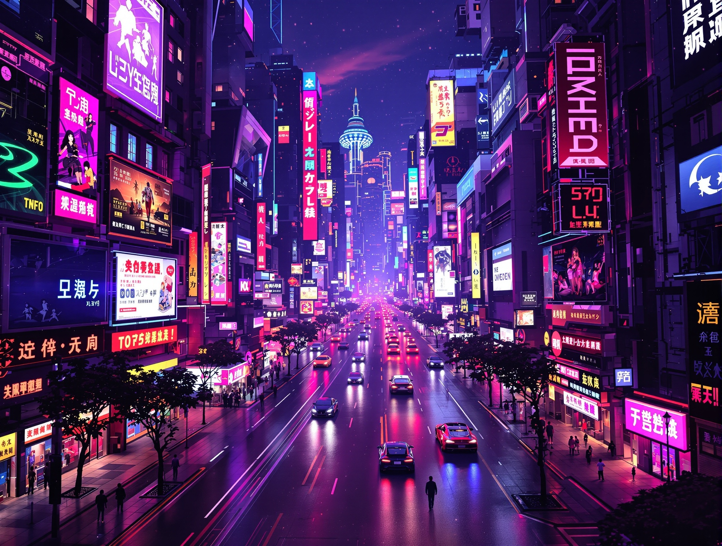 미래 도시 야경